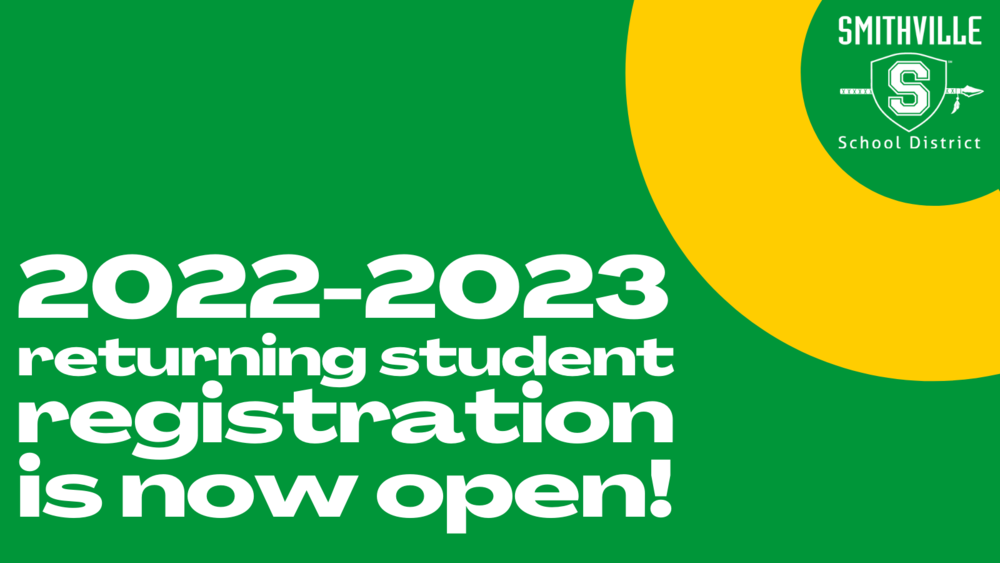 Graphic 2022-2023 returning student registration is now open