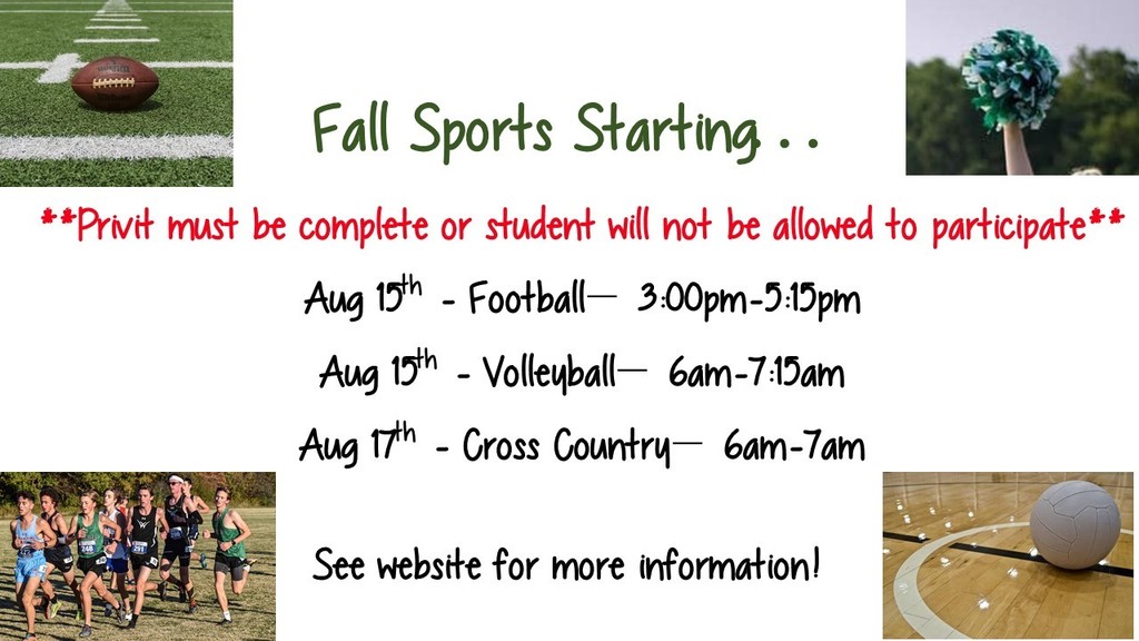Fall Sports are starting....