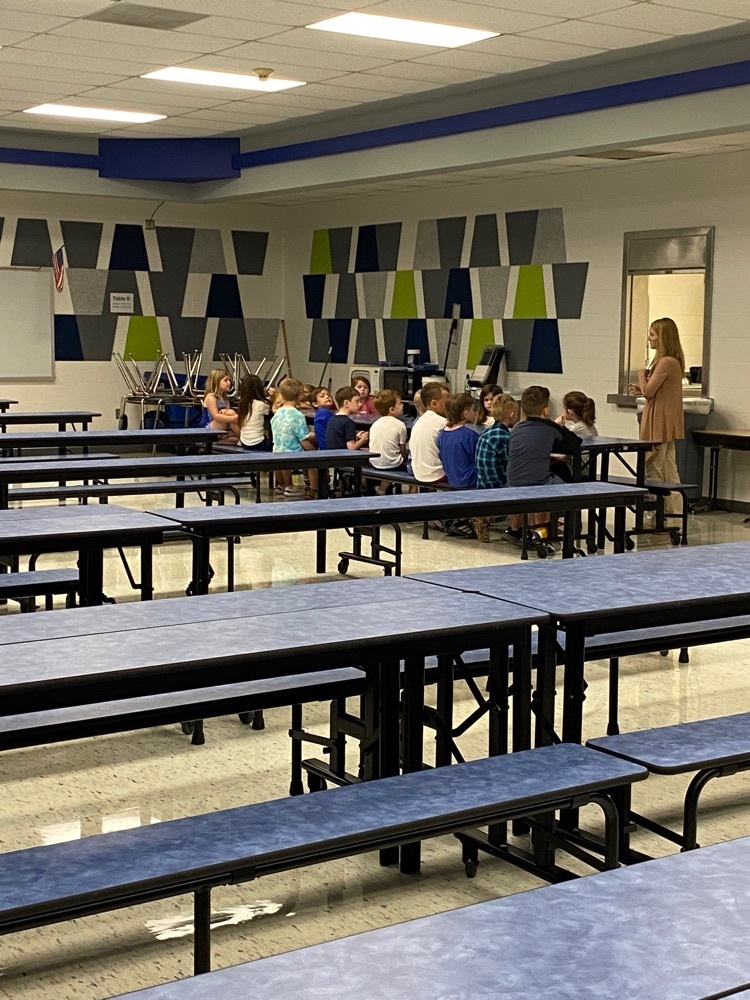 First grade students are learning cafeteria expectations this morning! 