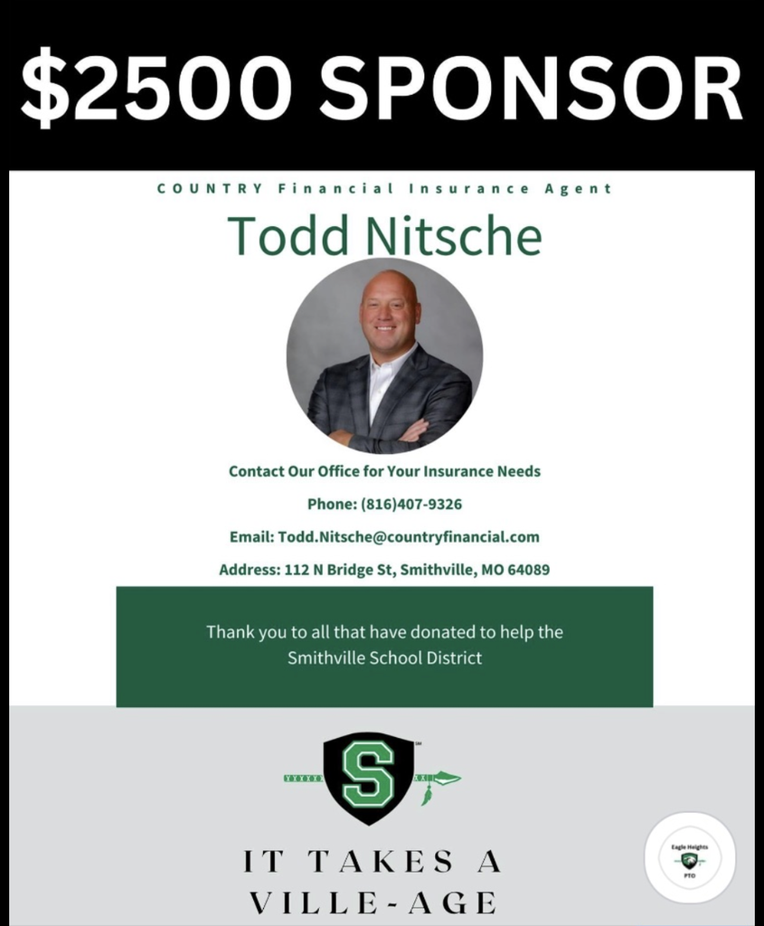 2500 sponsor banner, picture of todd nitsche, smithville logo