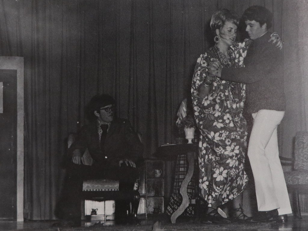 Actors perform in 1973 junior play