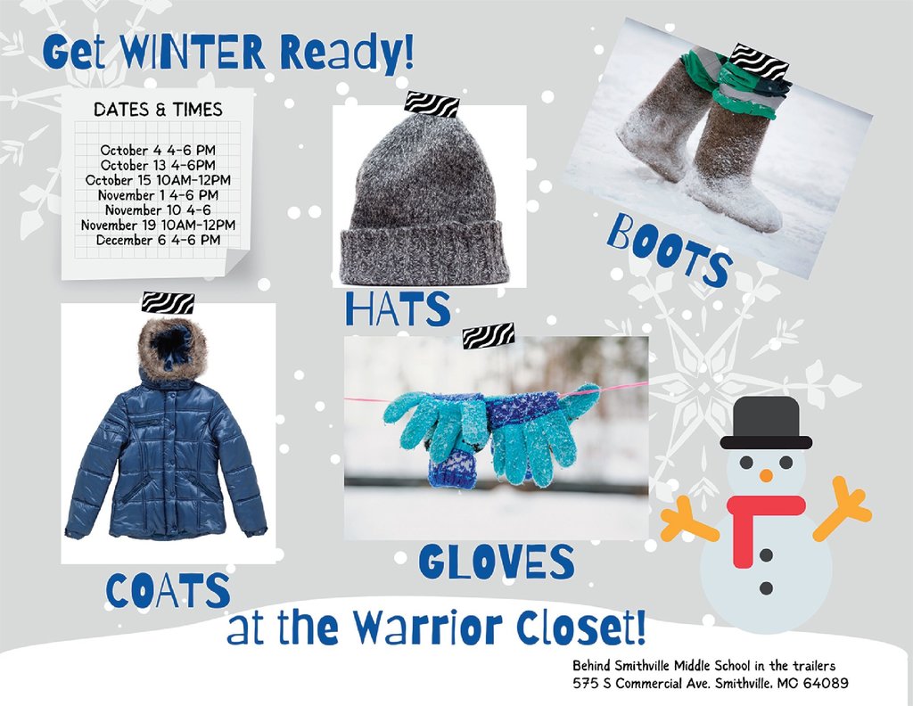 Winter clothing with  warrior closet date text