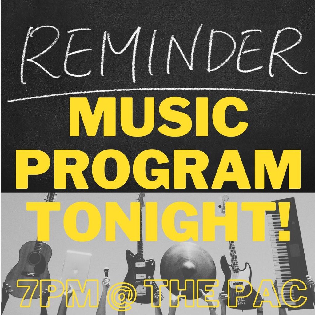 Yellow Music program text, instrument picture 