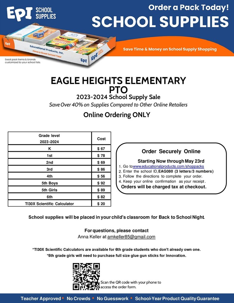 epi school supply order forms, link to website