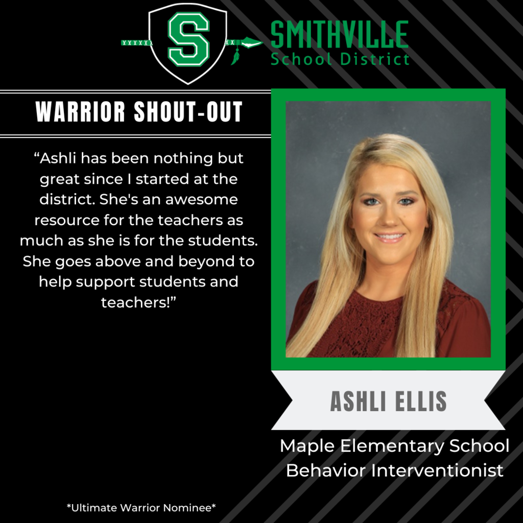 Ashli has been nothing but great since I started at the district. She's an awesome resource for the teachers as much as she is for the students. She goes above and beyond to help support students and teachers!